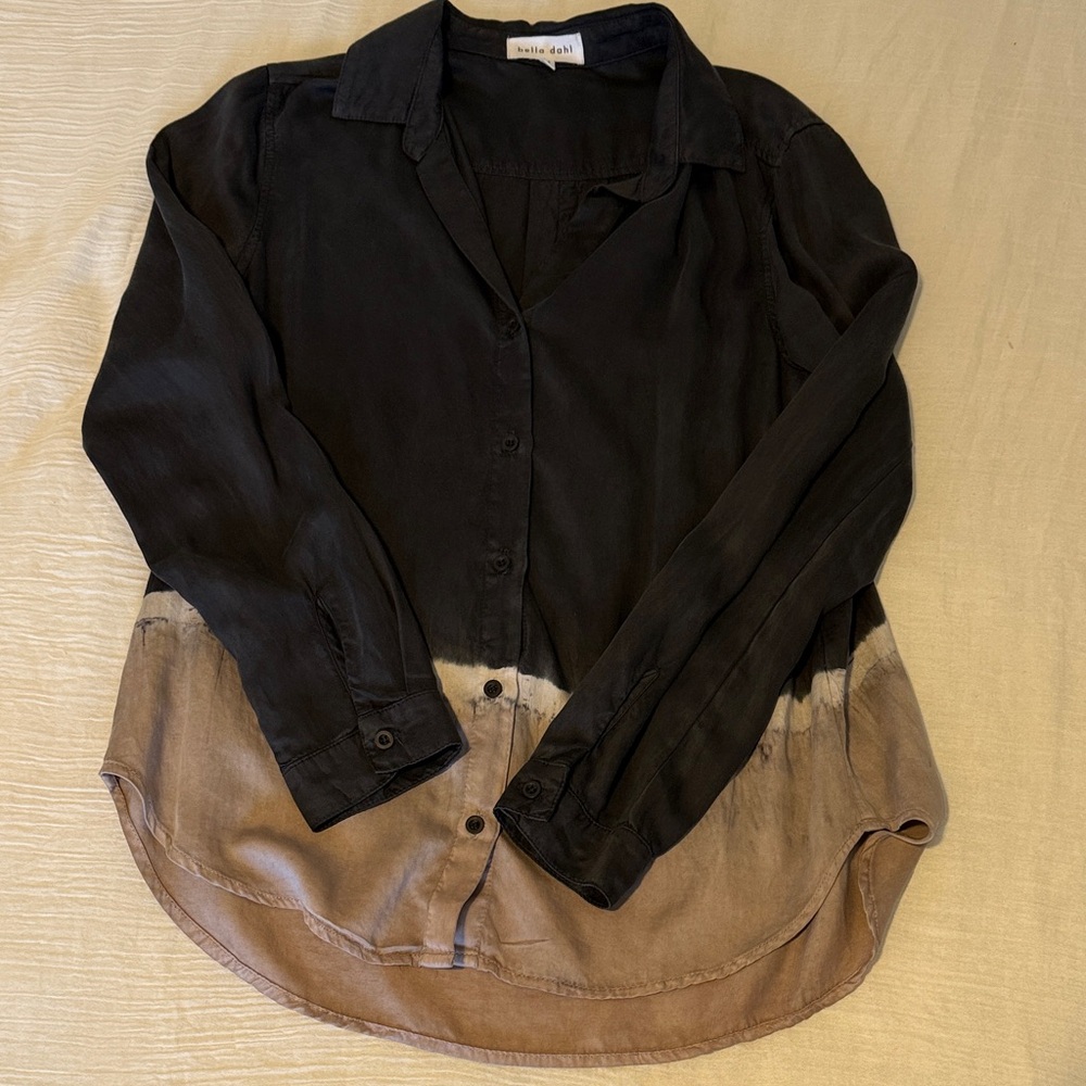 Bella Dahl Black and Brown Button Down Shirt
